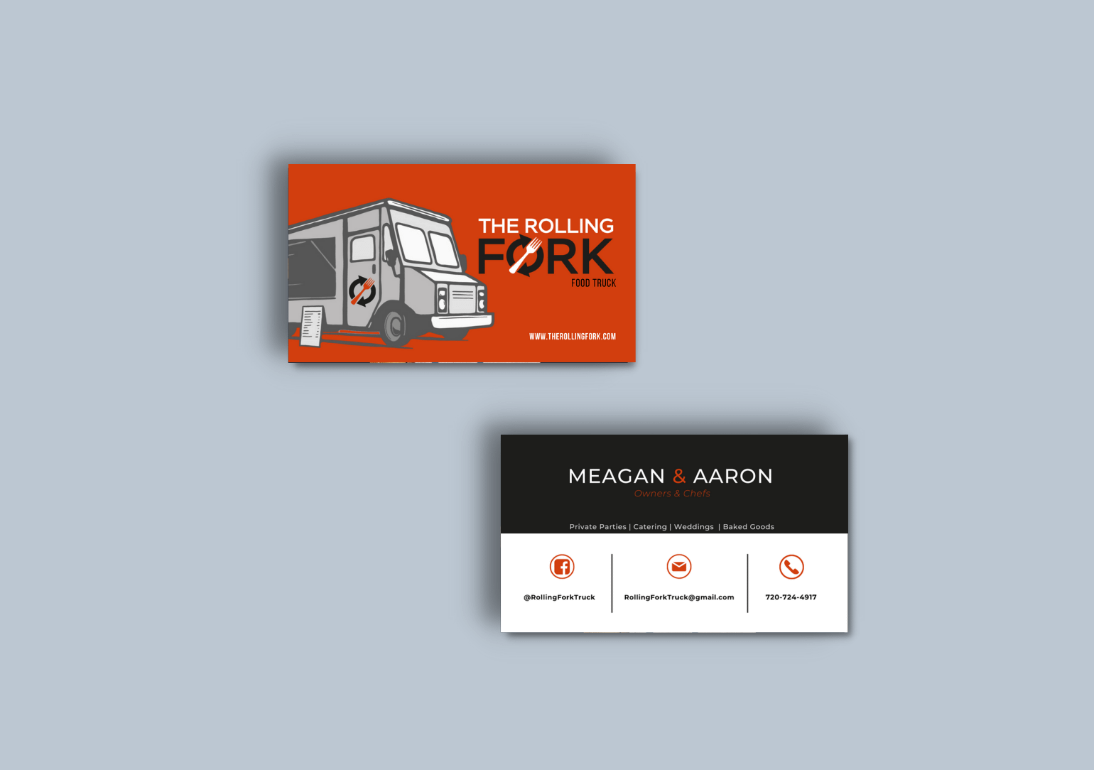 Food truck custom business cards