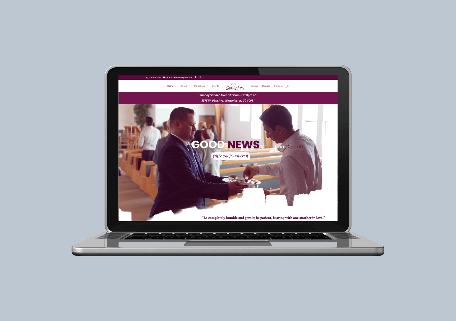 Christian church custom web design